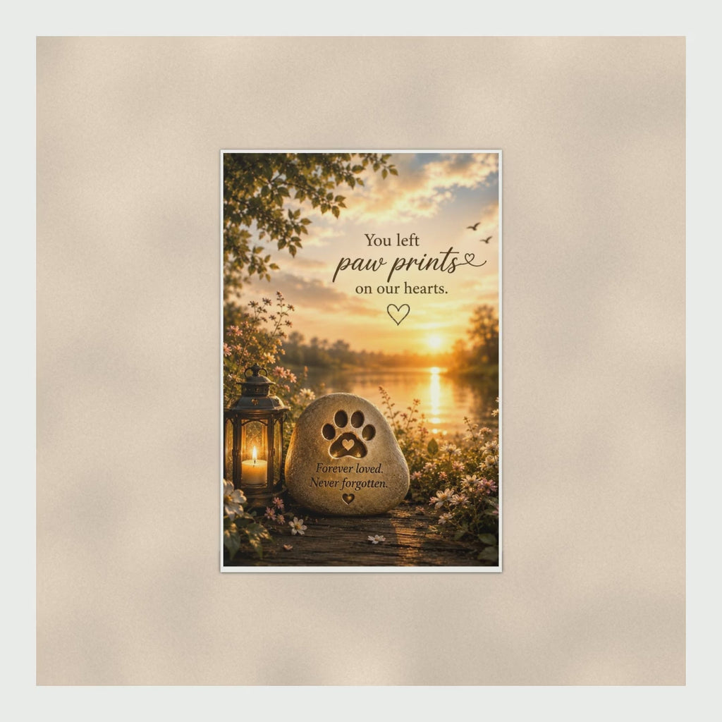 Pet Memorial Poster You Left Paw Prints On Our Hearts, Forever Loved N product video