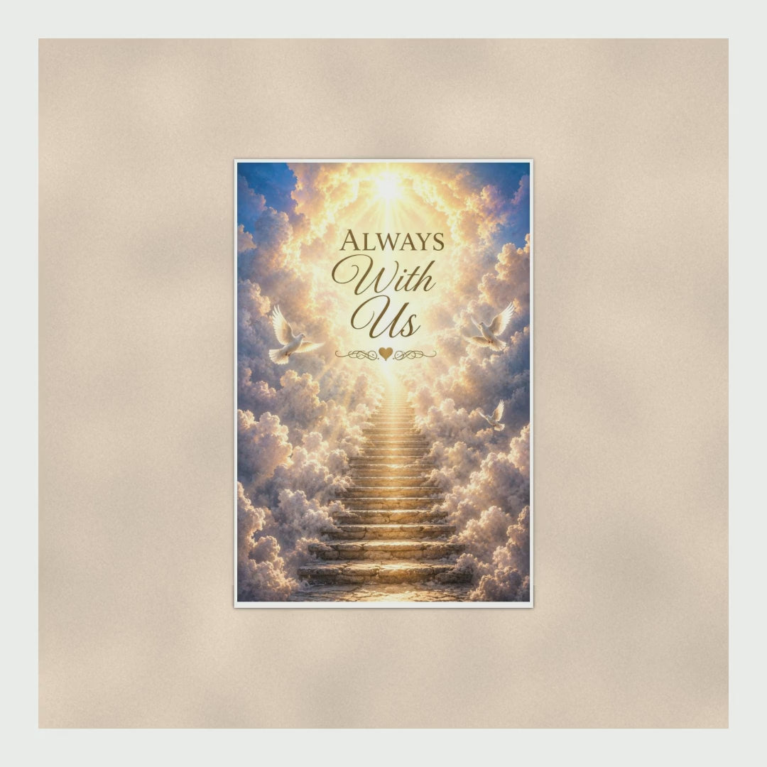Stairway To Heaven Memorial Poster Always With Us, White Doves Remembr product video