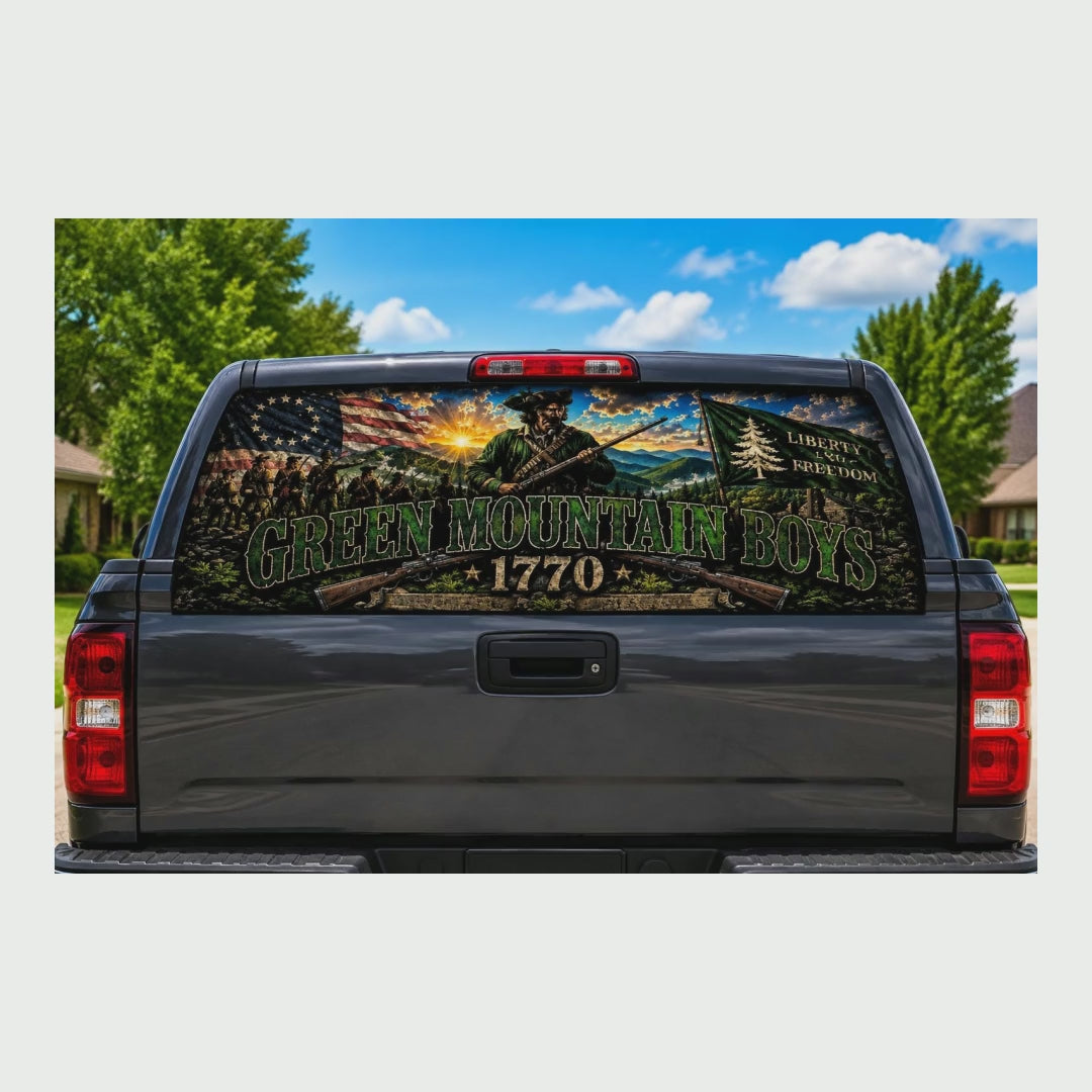 Green Mountain Boys 1770 Truck Rear Window Decal product video