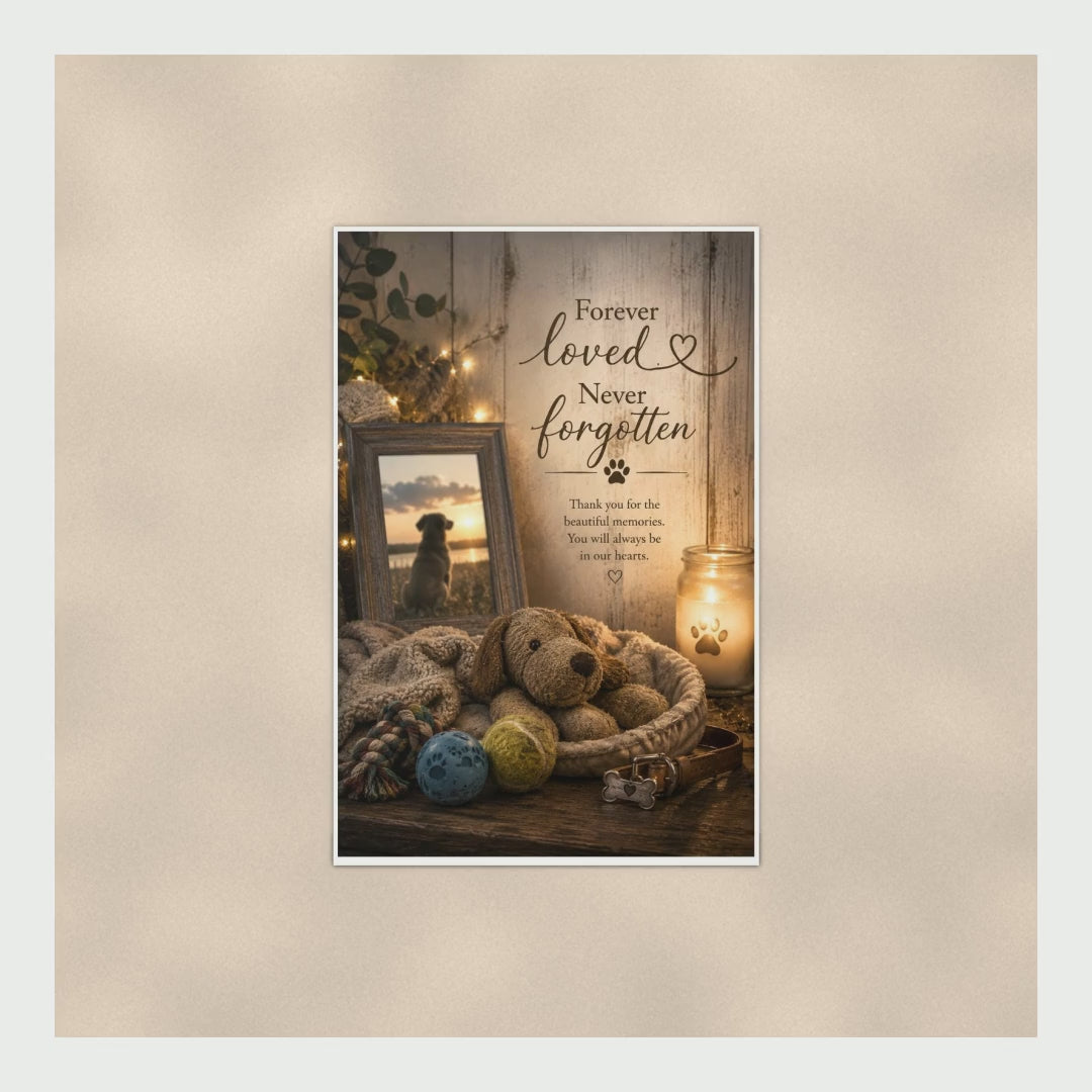 Dog Memorial Poster Forever Loved Never Forgotten, Thank You For The B product video