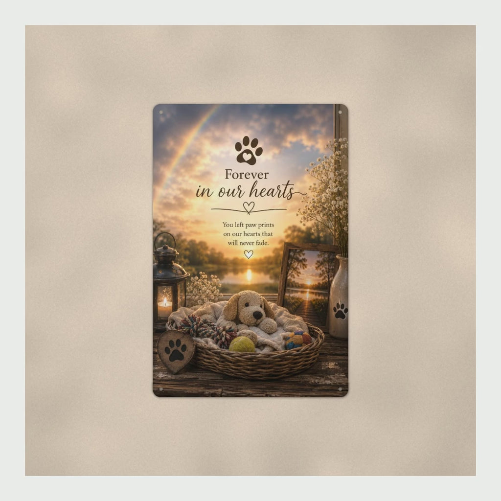 Dog Memorial Sign Forever In Our Hearts, Rainbow Bridge Pet Loss Gift, product video