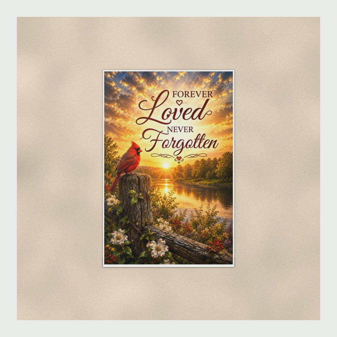 Cardinal Memorial Poster Forever Loved Never Forgotten, Red Bird River product video