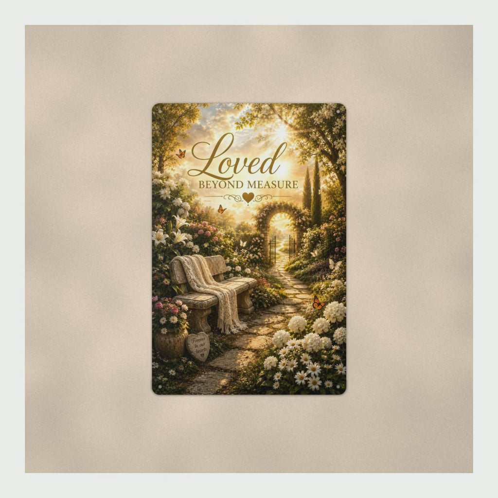 Memorial Sign Loved Beyond Measure, Garden Bench Remembrance Sympathy  product video