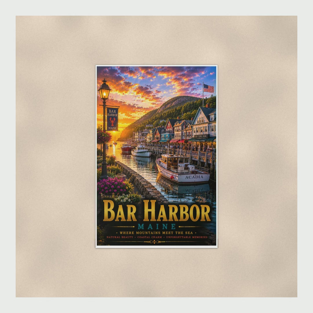 Bar Harbor Coastal Poster — 16x24 & 24x36 Wall Art Print product video