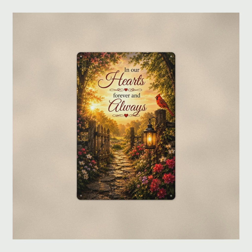 Cardinal Memorial Sign In Our Hearts Forever And Always, Garden Gate L product video