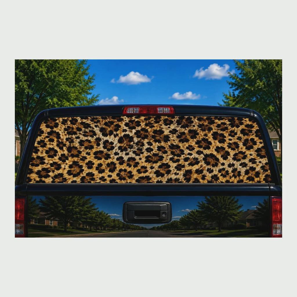 Leopard Print Truck Rear Window Decal product video