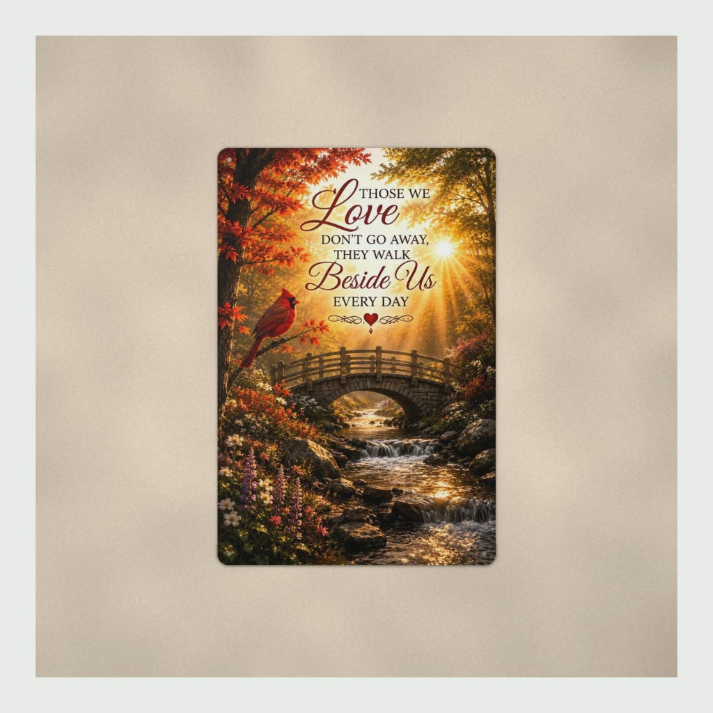 Cardinal Memorial Sign Those We Love Walk Beside Us Every Day, Autumn  product video