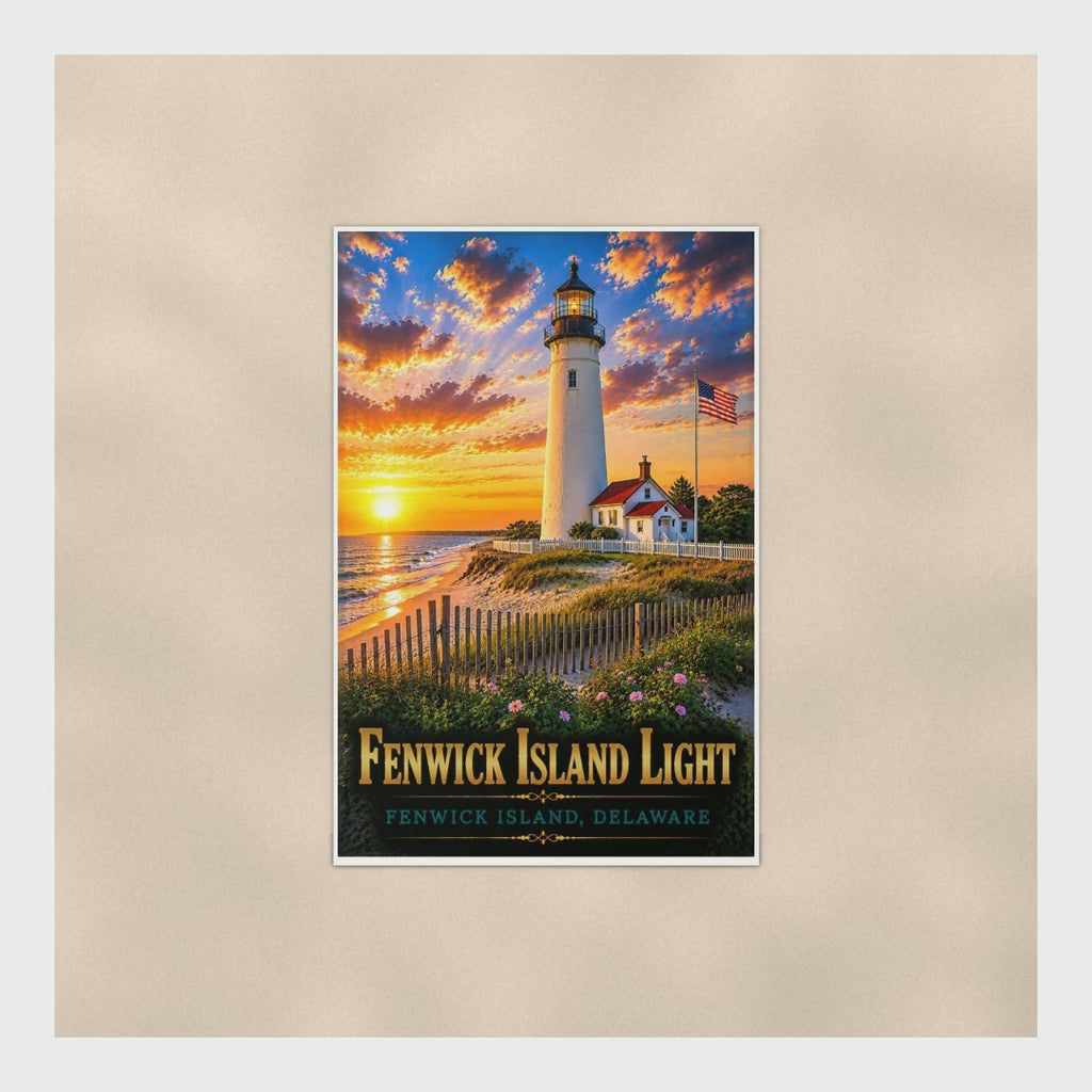 Fenwick Island Lighthouse Poster — 16x24 & 24x36 Wall Art Print product video