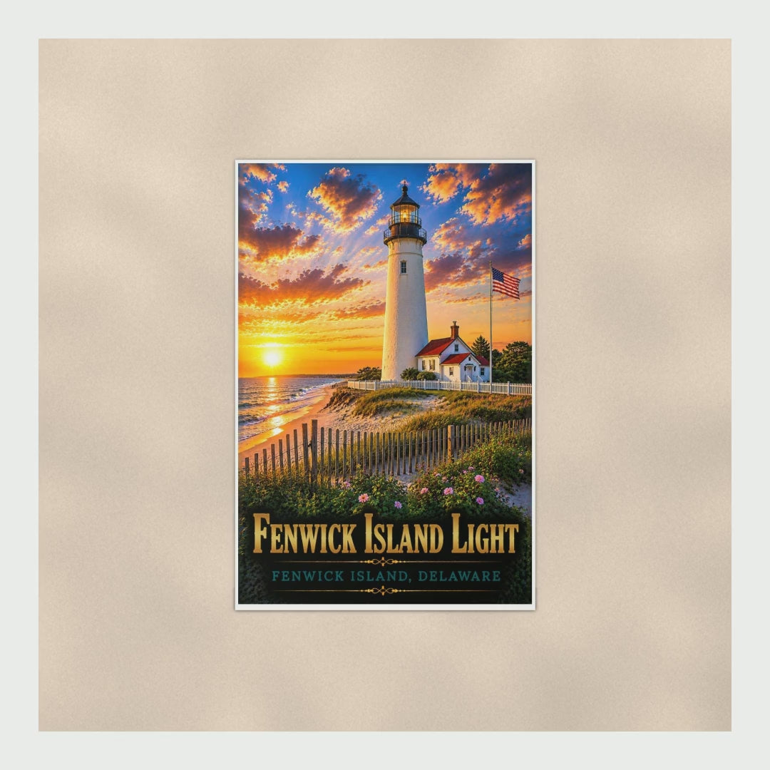 Fenwick Island Lighthouse Poster — 16x24 & 24x36 Wall Art Print product video