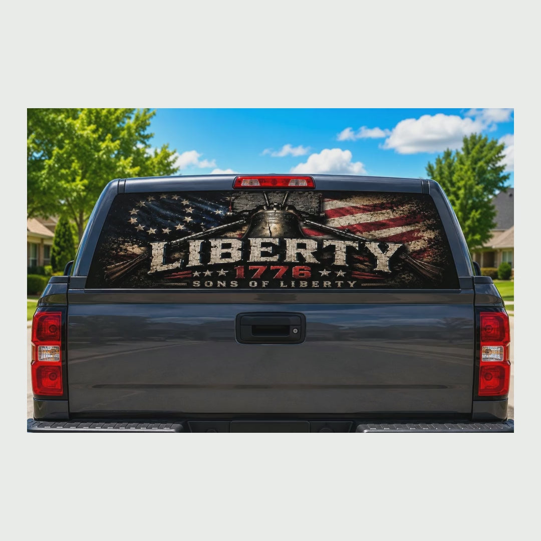 Liberty Bell 1776 Sons of Liberty Truck Rear Window Decal product video
