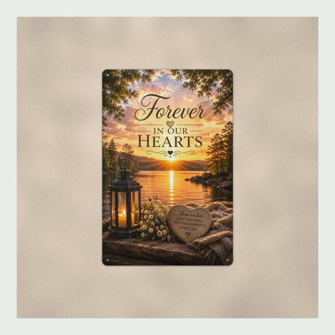 Memorial Sign Forever In Our Hearts, Those We Love Walk Beside Us Ever product video