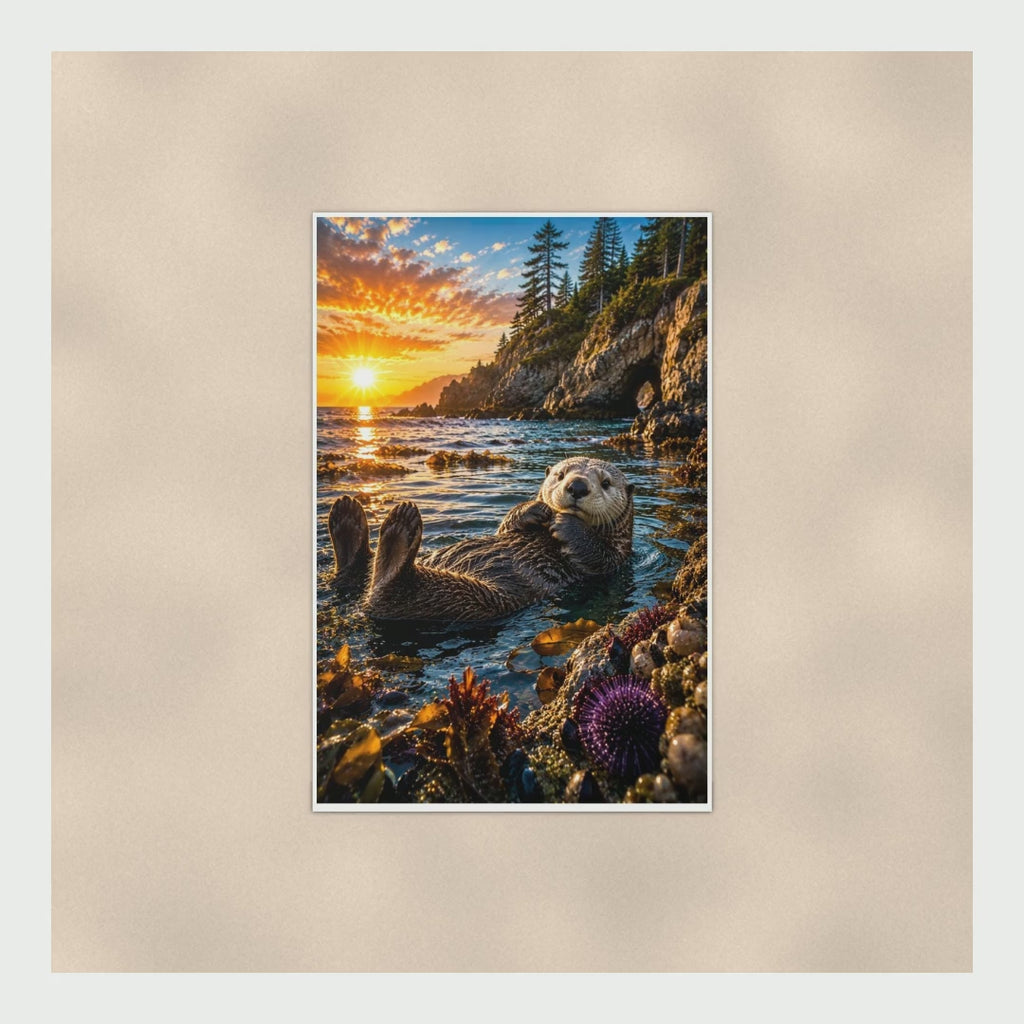 Sea Otter Pair Poster — 16x24 & 24x36 Wall Art Print product video