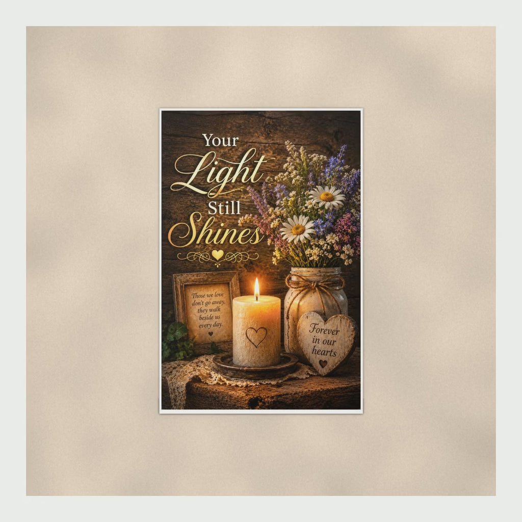 Your Light Still Shines Memorial Poster, Candle Remembrance Wall Art,  product video