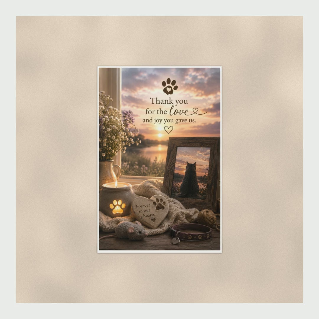 Cat Memorial Poster Thank You For The Love And Joy You Gave Us, Foreve product video