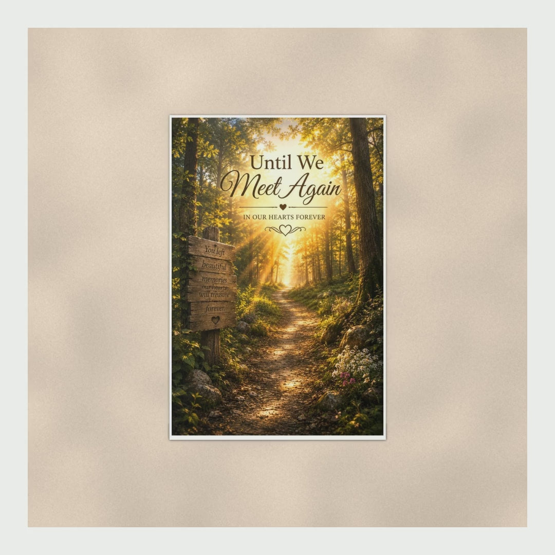 Until We Meet Again Memorial Poster In Our Hearts Forever, Sunlit Fore product video